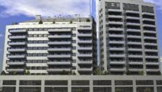 Captura de un video de la promotora Fbex con el que presentaba su complejo en Valencia, devastado ayer por las llamas, como dos edificios vanguardistas y singulares con fachadas revestidas con un innovador material de aluminio tipo alucobond y la máxima calidad en materiales de construcción con unas modernas instalaciones, acabados y equipamientos.