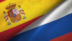 Banderas rusa y española