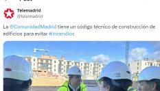 El tuit de Telemadrid