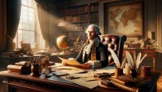 George Washington leyendo una carta