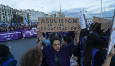 Manifestación a favor de la abolición de la prostitución.