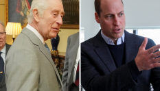 El rey Carlos III y el príncipe Guillermo, en sendos actos este martes.