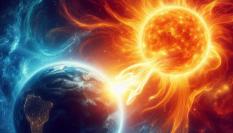 Representación libre del inicio de una tormenta geomagnética