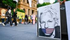 Protesta de seguidores de Julian Assange en Australia.