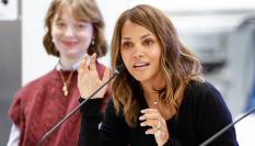 Halle Berry durante una charla en la Universidad de Illinois en enero.