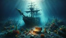Un barco hundido junto a un tesoro