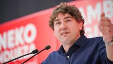 Eneko Andueza, en uno de sus recientes mítines