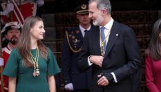 Imagen de archivo del rey Felipe VI y la heredera al trono, Leonor.