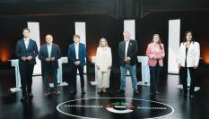 Los siete participantes en el debate electoral vasco