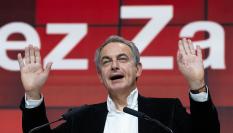 Imagen de archivo del expresidente del Gobierno José Luis Rodríguez Zapatero durante un mitin del PSC en Catalunya.
