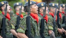 Soldados españoles, durante el 57º aniversario de la Brigada 'Galicia' VII (Brilat)