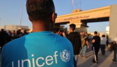 Un trabajador de UNICEF, en la Franja de Gaza