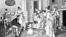 Nobles en un salón.