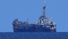 El buque Sierra Madre, semihundido en mar de la China Meridional.