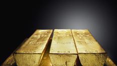 Imagen de archivo de lingotes de oro.