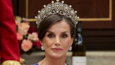 La reina Letizia, en la cena de gala del viaje oficial a Países Bajos este miércoles.