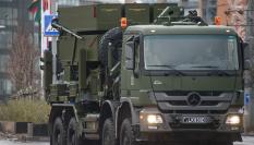 Imagen de archivo de una batería antiaérea NASAMS plegada.