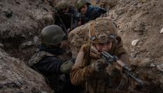 Militares ucranianos durante un entrenamiento