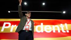 El exministro Salvador Illa, después de ser proclamado candidato del PSC en las próximas elecciones en Cataluña.