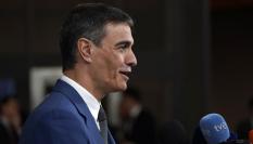 Pedro Sánchez, ante la prensa en Bruselas