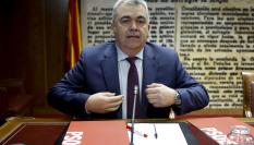 El diputado y secretario de organización del PSOE, Santos Cerdán, comparece este martes en la comisión de investigación del caso Koldo en el Senado.