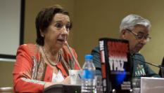 Victoria Prego, durante la presentación del libro 'Sangre, Sudor y Paz. La Guardia Civil contra ETA' en Madrid en 2017.