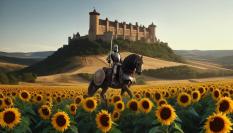 Un caballero ante una fortaleza