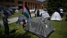 Estudiantes a favor de Palestina concentrados en la Universidad Complutense