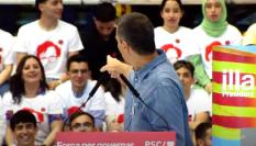 Pedro Sánchez, en el mitin de cierre de campaña catalana