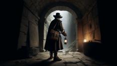 Explorador adentrandose en una ruta peligrosa