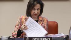 La ministra de Defensa, Margarita Robles, comparece este lunes en el Congreso para informar sobre cómo afecta a la Seguridad Nacional la infección llevada a cabo con el programa informático Pegasus de los dispositivos móviles del presidente del Gobierno.
