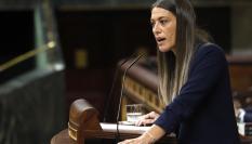 La portavoz de JxCat, Míriam Nogueras durante su intervención en el pleno del Congreso este miércoles.