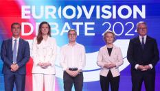 Los candidatos Sandro Gozi, Terry Reintke, Walter Baier, Ursula von der Leyen y Nicolas Schmit.
