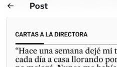 La dura carta a la directora de 'El País' de una joven.
