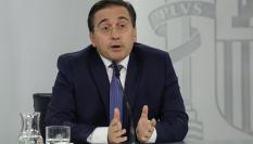 El ministro de Exteriores, José Manuel Albares, durante la rueda de prensa posterior al Consejo de Ministros.