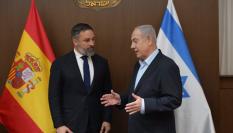 El presidente de Vox, Santiago Abascal, durante su reunión con el primer ministro israelí, Benjamín Netanyahu