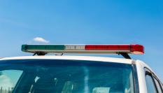 Imagen de archivo de un detalle de un coche policial en Marruecos.