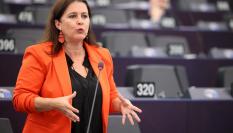 La eurodiputada Ana Miranda, durante una intervención en la Eurocámara.