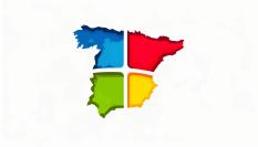 Mapa de España en forma de logo de Windows