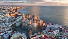 Vista aérea de la Catedral de Cádiz.