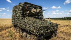 Imagen de archivo de un vehículo blindado FV103 Spartan del Ejército de Ucrania, en algún punto del frente en Donetsk (Donbás).