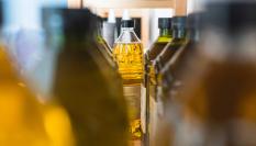 Desfile de botellas de aceite de oliva