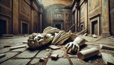 Estatua derruida del imperio Romano