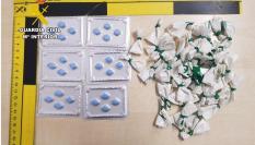 El material aprehendido durante el registro.