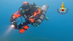 Imagen de archivo de un submarinista en el marco del dispositivo de emergencias, tras el naufragio del 'Bayesian'.