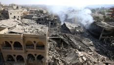 Bombardeo israelí en Qana (sur de Líbano).