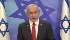 El primer ministro israelí, Benjamin Netanyahu, durante su discurso tras la muerte de Yahya Sinwar, líder de Hamás.