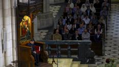 José Cobo Cano, durante una misa tras un acto de reconocimiento y reparación a las víctimas de abusos de la Iglesia, en la catedral de la Almudena de Madrid.