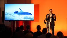 El cofundador y CEO de JetZero, Tom O'Leary, en una imagen de archivo en una charla sobre sostenibilidad en Bedford.