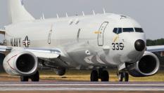 Un Boeing P-8A Poseidon de la Marina de EEUU, en la base británica de Fairford.